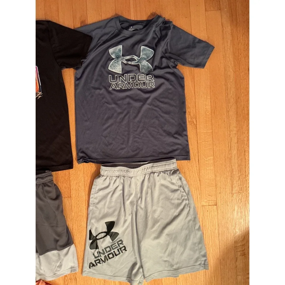 Nike Under Armour Boys Athletic Bundle Size L 10-12 Multicolor Excellent Lot 8pc - Picture 2 of 9